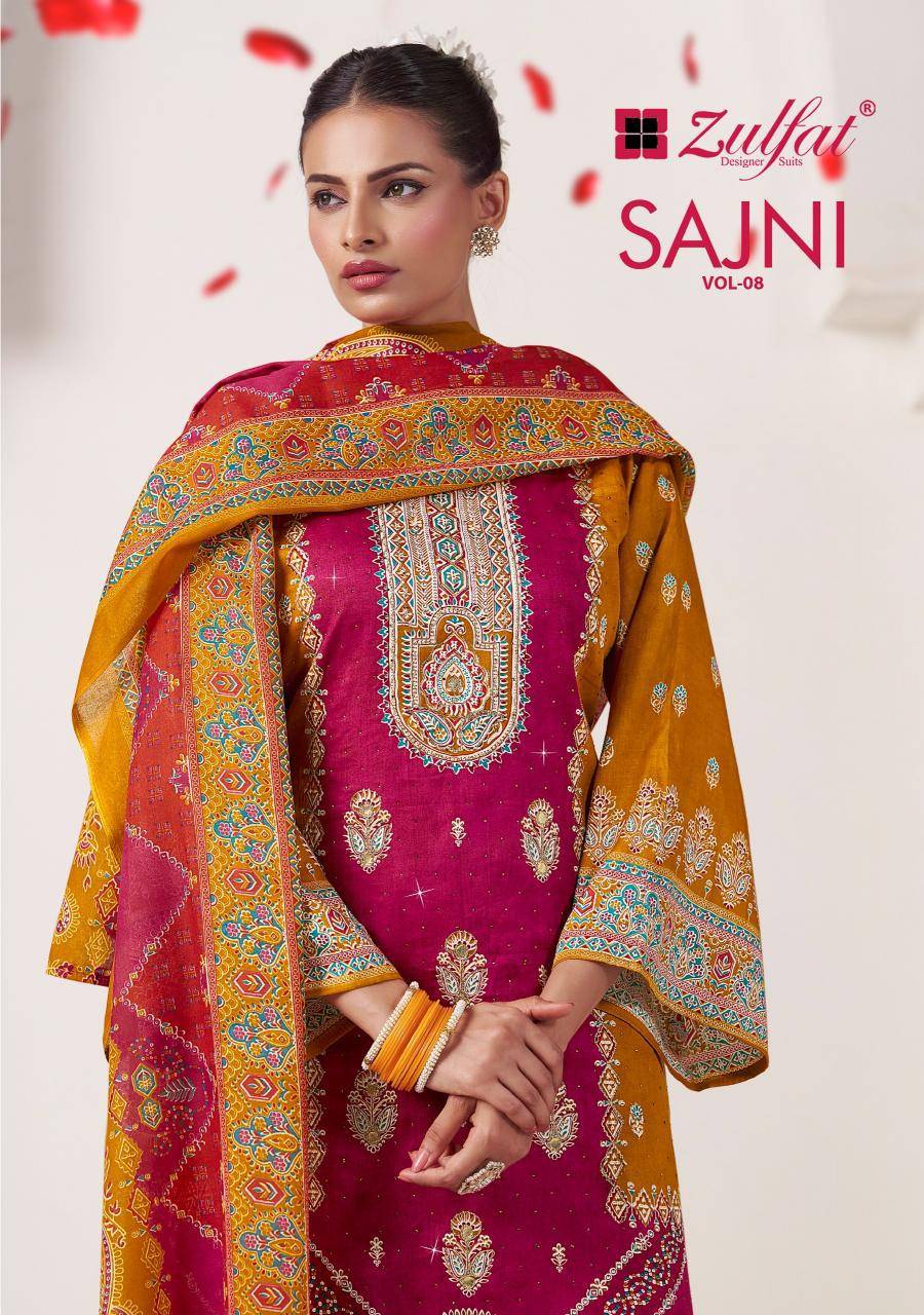 Zulfat sajni vol 8 handloom cotton dress materials wholesale 